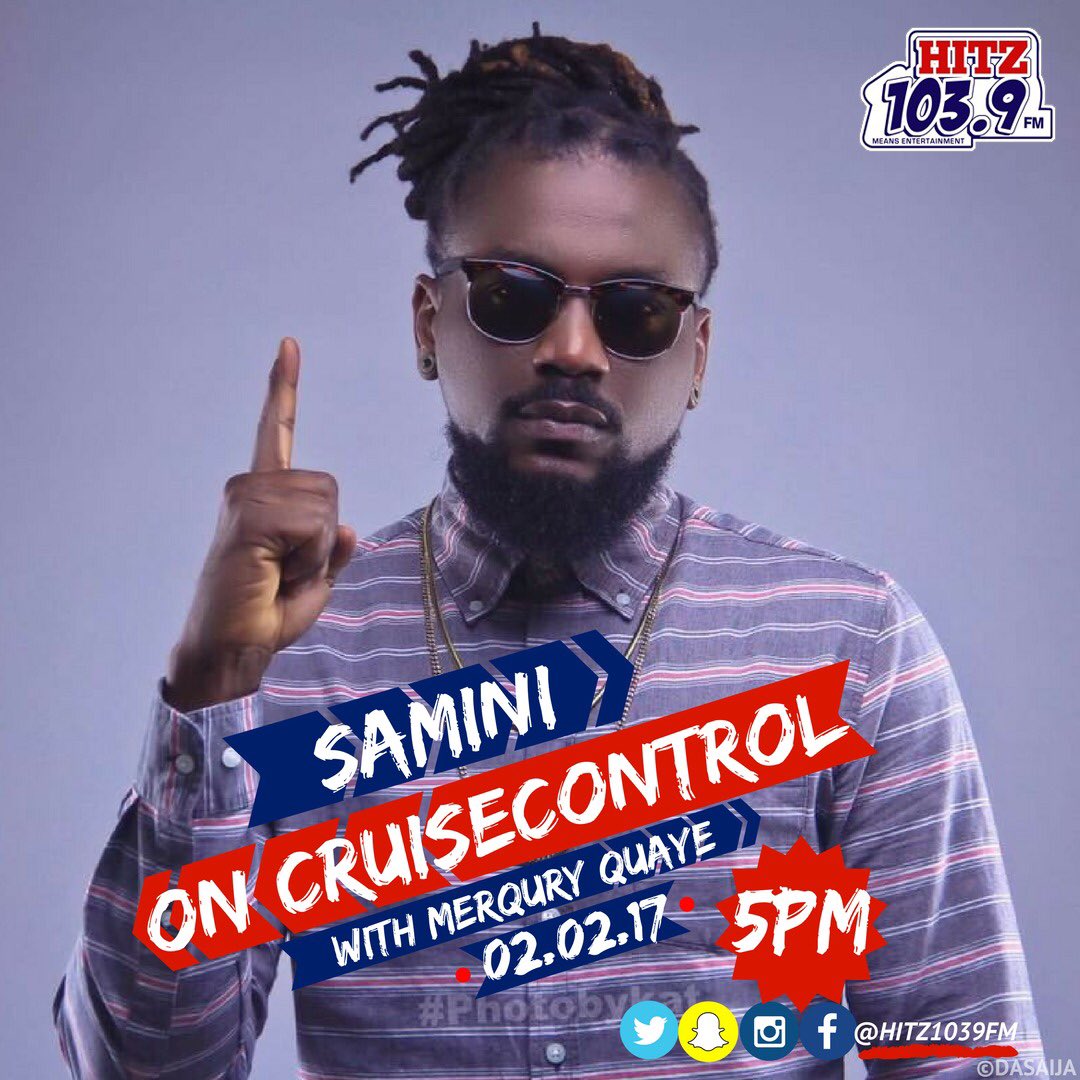 Hitz1039FM's tweet image. A quick reminder that the HIGH GRADE FAMILY boss, Emmanuel Andrew Samini {@Samini_Dagaati} will join us in 35 minutes. Stay on.

#Hitz1039Fm