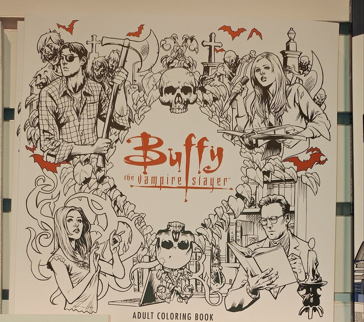 amy_litwiller's tweet photo. Super excited to have found this #adultcolouringbook at #hmv so sad the store is closing. #buffythevampireslayer #buffy #grrarg https://t.co/6Xs7yxb6P1