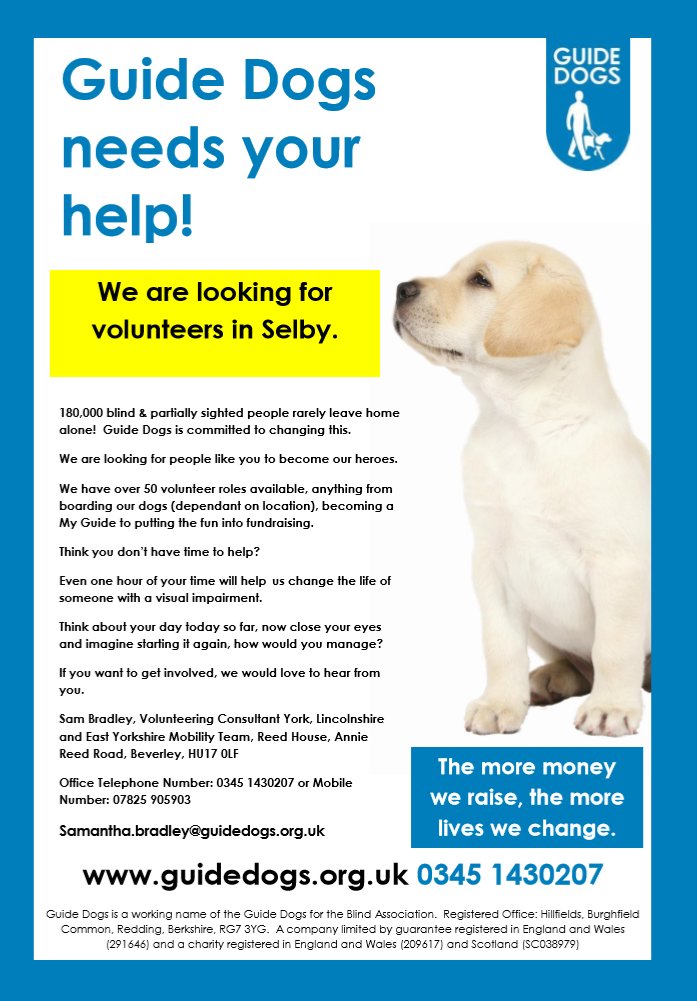 #Selby #guidedogs #volunteer