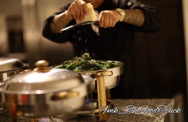 FMK_FoodTruck's tweet photo. Last minute #finishing touches for ultimate #freshness and overall #quality of the #dish. #Cheflife #private chef #foodie #chefShan #DMV https://t.co/ZMjSWDzD22