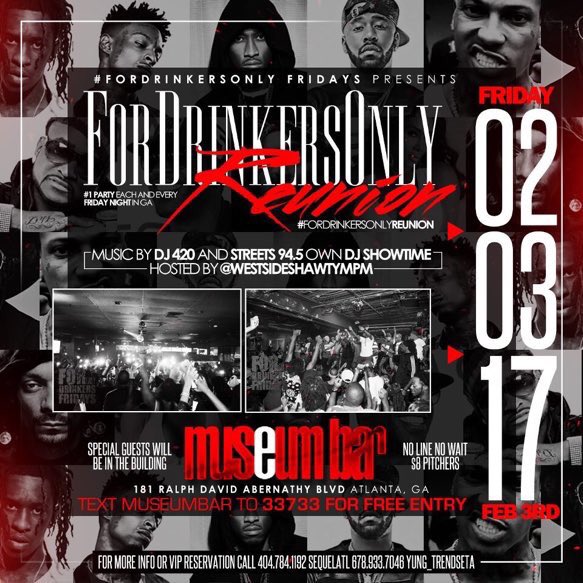 atlanta_moves's tweet photo. Huge party tomorrow night #ForDrinkersOnlyReunion #ATL #AtlantaMoves https://t.co/ilM1I6BCz6