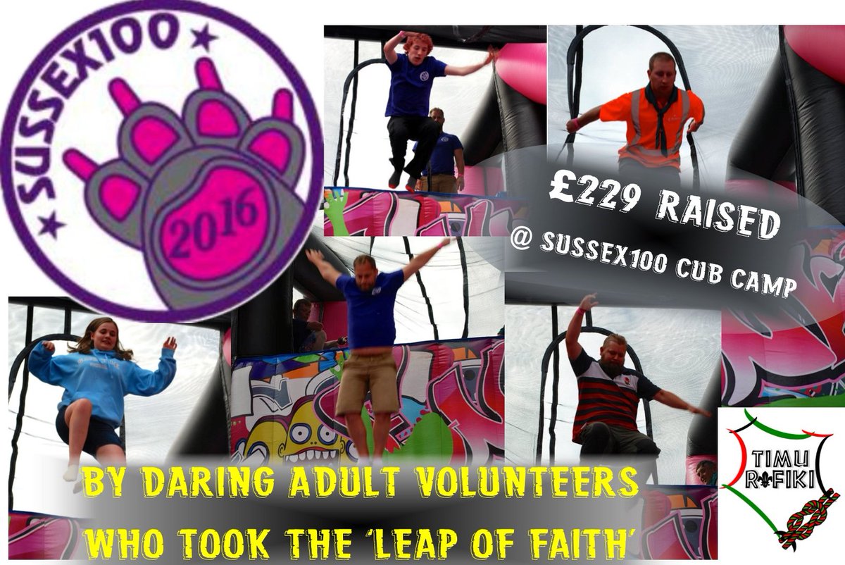 TimuRafiki's tweet photo. At #sussex100 - we let the adults play on the leap of faith, and in doing so they raised an amazing £229 for @TimuRafiki  #tbt https://t.co/y7qoxTeUbT