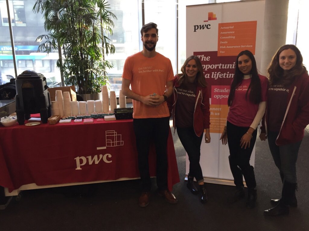 CampusMelissa's tweet photo. #PwCcoffee Connecting with#jmsb students ! https://t.co/0m7TSw2DiH