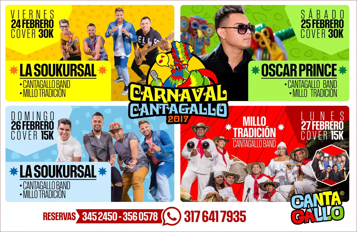 cantagallobar's tweet photo. Saca tu GalloAgenda carnavalera y prográmate con nosotros! #Carnavales2017 #Barranquilla https://t.co/wKyUbDGGdG
