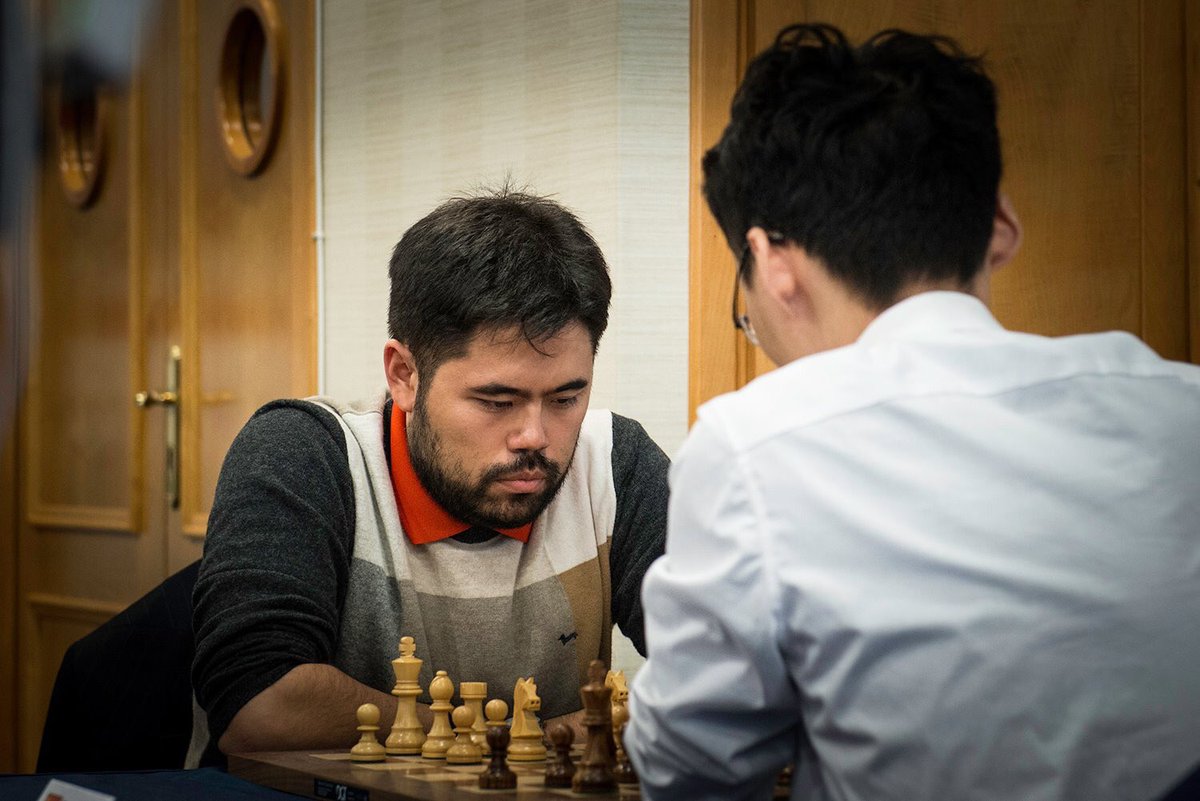 ACMChess's tweet image. Hikaru Nakamura is right now playing Yu Yangyi for a place into the decisive tie-break against David Anton. #gibchess