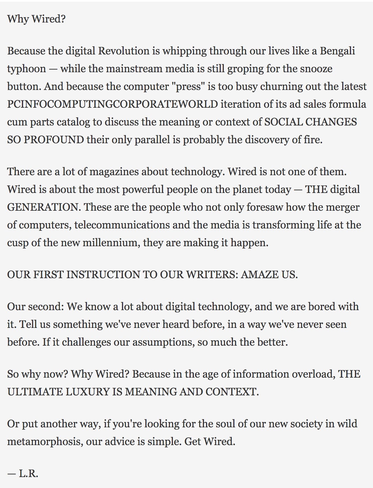Nxthompson So Excited I Get To Talk With Wired S Founders Rossetto And Janemetcalfe Today Their Manifesto T Co Cn9qdstiac Twitter