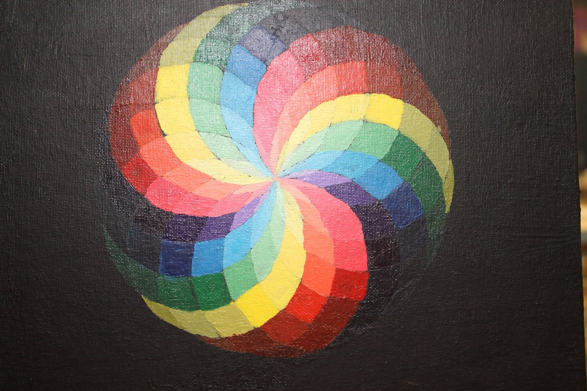 mrs_lawlor's tweet photo. Question, how can you use every color of the rainbow, plus tints and shades of each with radial symmetry...answer below #MarkhamPlace https://t.co/Yu9pO0FdXg
