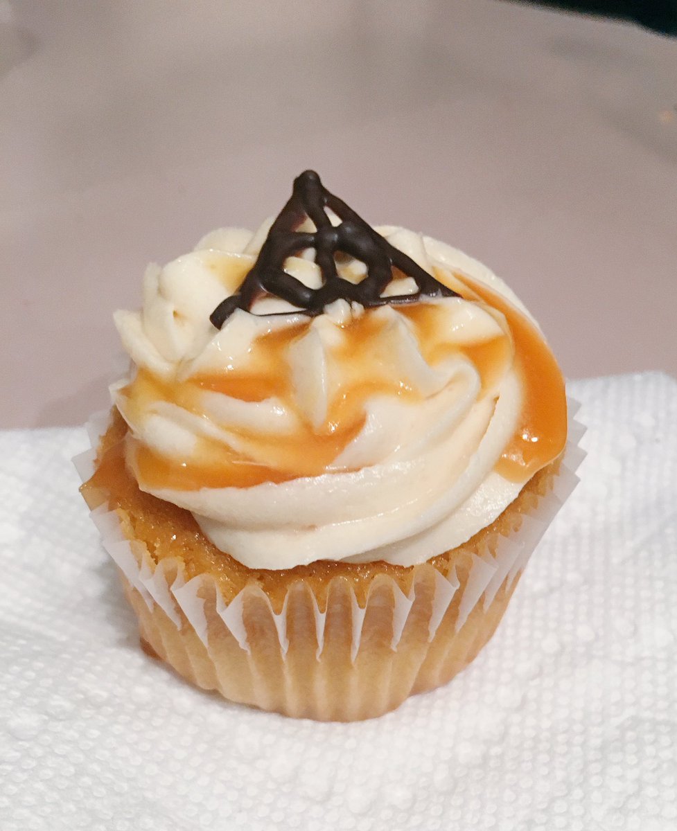 Practicing for this weekend! Butterbeer cupcakes will be added to our menu &amp; maybe another sweet Harry Potter surprise! <a href="/delmargardenokc/">Delmar Gardens</a>