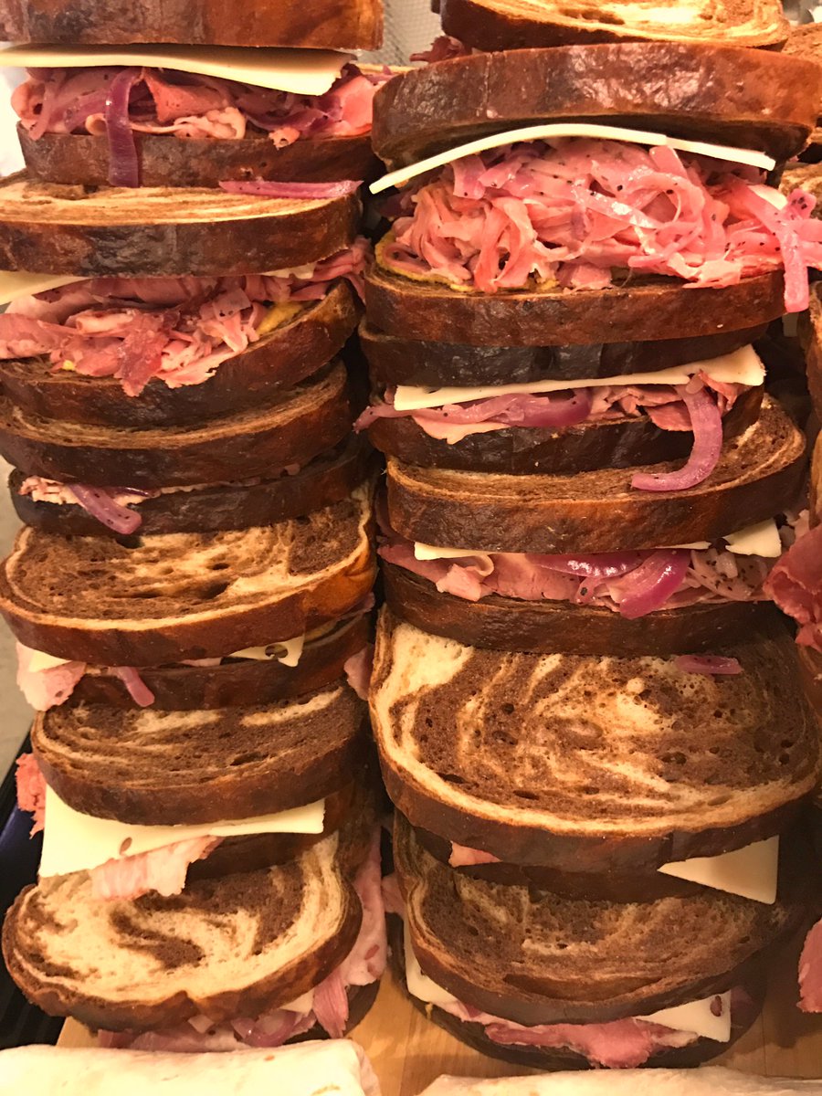 R+R Deli Special - Corned Beef and Swiss with Caramelized Onions and Spicy Mustard