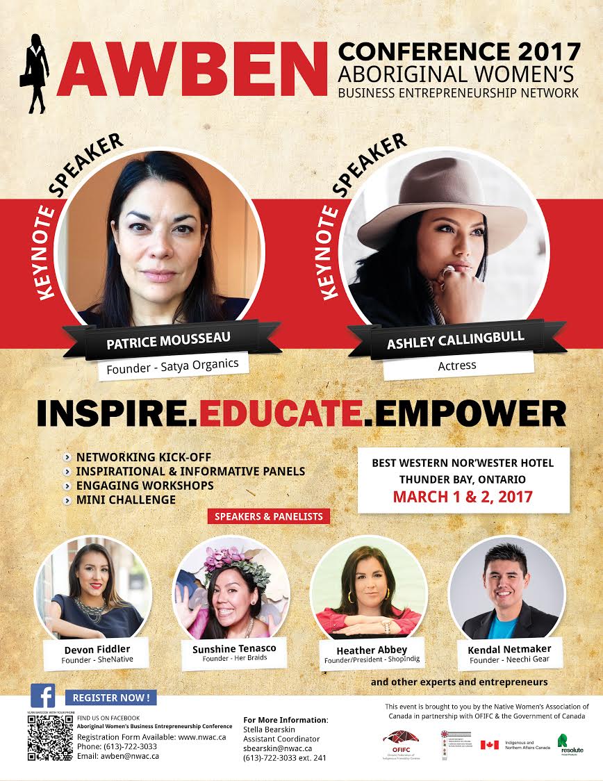 NWAC_CA's tweet photo. NWAC is hosting its 4th annual (AWBEN) #Conference on March 1 - 2, 2017 in Thunder Bay, ON. For more information: https://t.co/KzxI8FwL3N https://t.co/dLyCOTKECQ