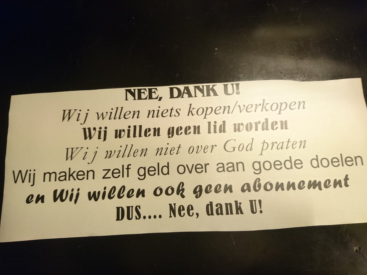 Voor op de deur haha