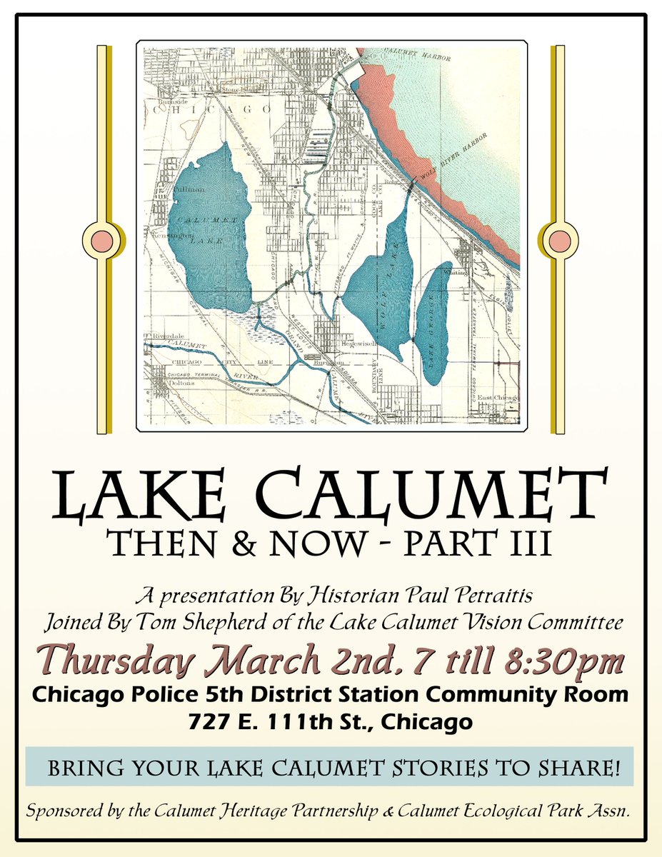 calumetheritage's tweet image. Local residents urged to come and share their stories of #LakeCalumet &amp;amp; learn more about future plans, March 2nd
calumetheritage.org/events/index.h…