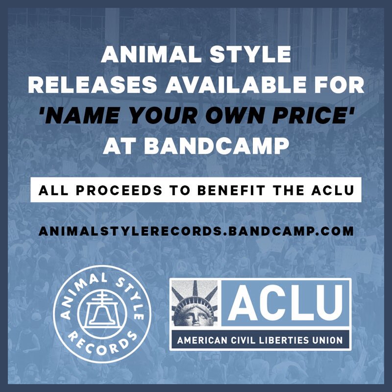 This Friday, the entire <a href="/animalstylerecs/">Animal Style Records</a> catalogue will be 'name your own price' with all proceeds from ASR/Bandcamp proceeds going to <a href="/ACLU/">ACLU</a>