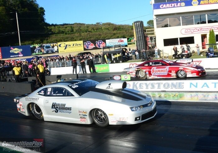 ChrisMcGahaPS's tweet photo. '15 #KeystoneNats win! Took out Smeland, J. Gray, Butner and Anderson on race day. Tough competition! #TBT #NHRA @NHRA https://t.co/XYBVT07O7o
