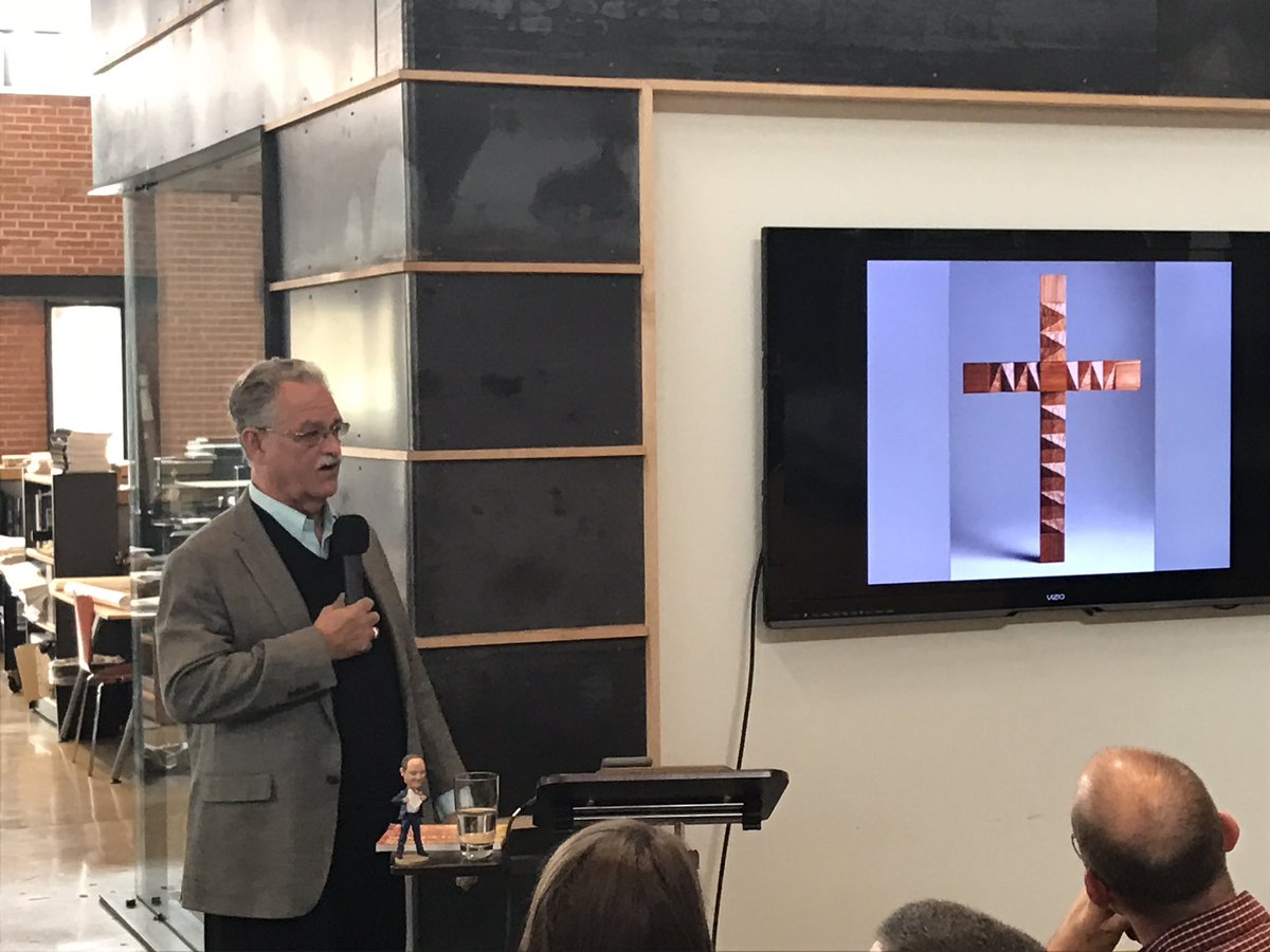 CJamesAndrews's tweet photo. Gene Hausmann sharing his passion and focus for values and how he achieves that through his art @OverlandPartner "write down today-I value.. https://t.co/6hxPGuNeVv
