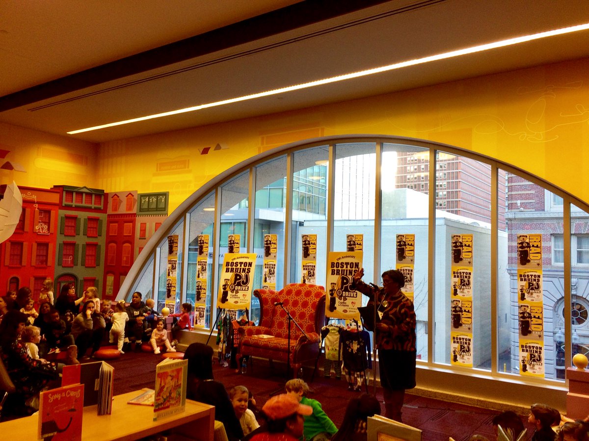 c2cboston's tweet image. Thanks to the @BPLBoston, #MBLC, Department of Children &amp;amp; Families and @NHLBruins for hosting our #BruinsPJDrive kickoff last night! #Boston