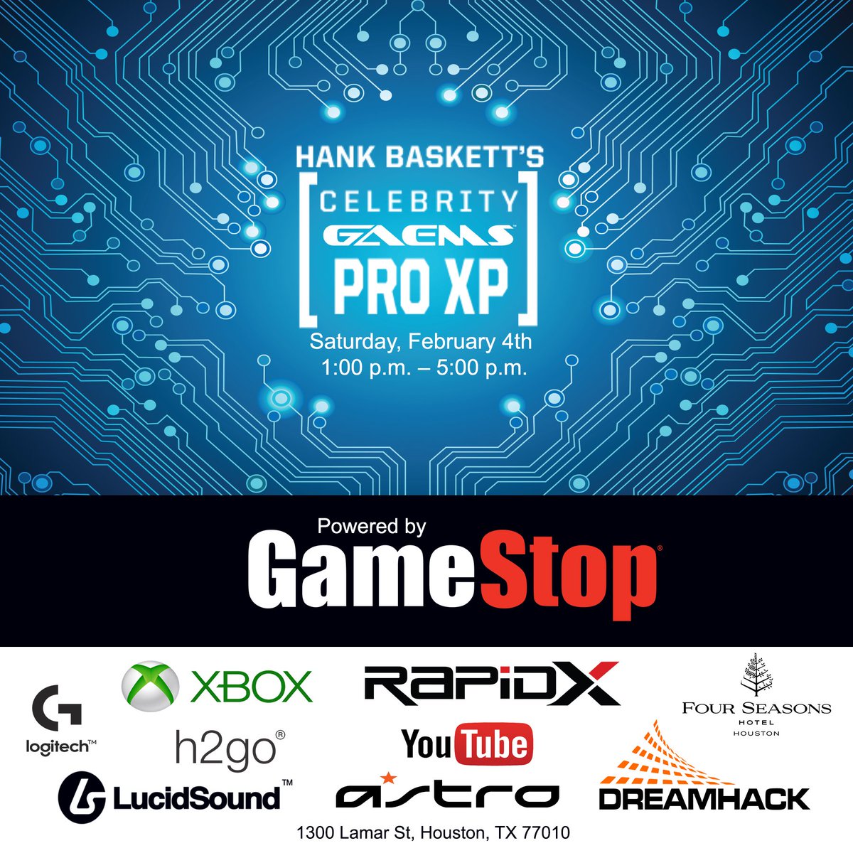 Join us for <a href="/TheHankBaskett/">Hank Baskett</a>'s Celebrity @GAEMS_PGE Pro XP gaming event benefiting <a href="/GriffinGives/">Griffin Gives Found.</a> 2/4! #HBProXP <a href="/igcreativeinc/">i-g creative</a> <a href="/CheldinBarlatt/">Cheldin B Rumer</a>