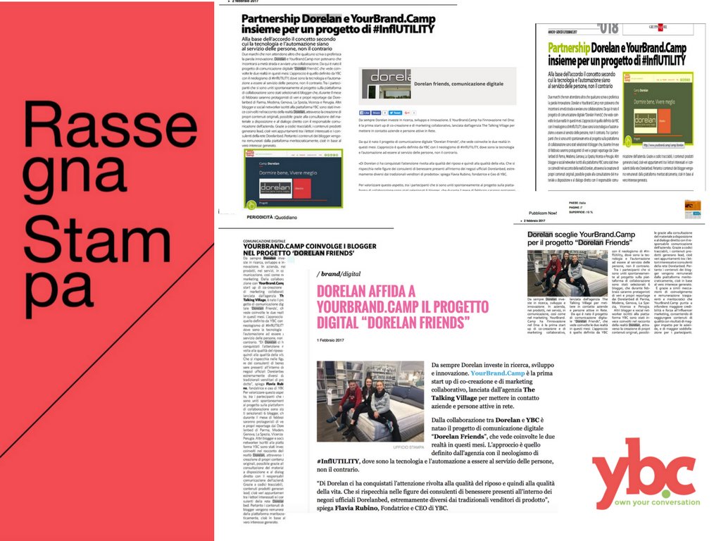 YourBrandCamp's tweet photo. Ecco un po' di testate che riprendono il progetto #dorelanfriends firmato #YBC e @DorelansulWeb! 🔝✌️ https://t.co/fhlzaiOJMu