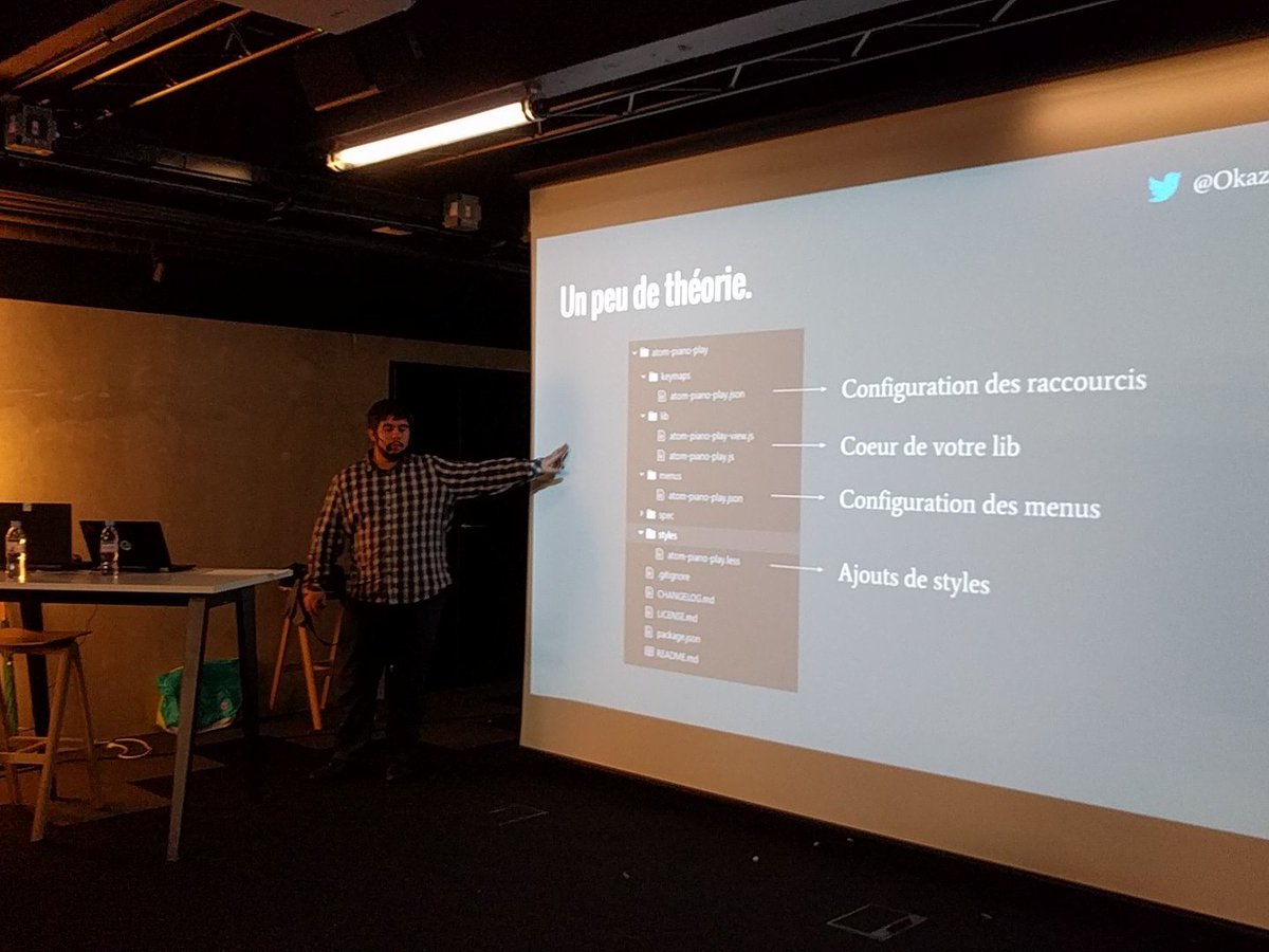 TheNextFrench's tweet image. Développer un plugin AtomEditor c&apos;est pas si compliqué en fait ! 👍 Merci OkazariBzh #RennesJS au LaFTRSM 

— Rennes…