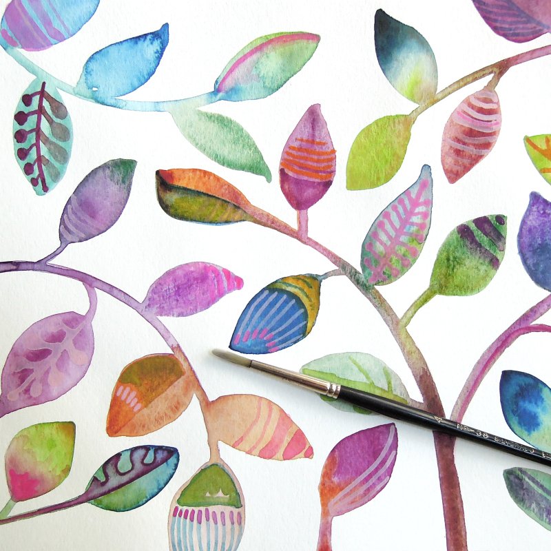 clarysagemoon's tweet photo. colorful leaves, watercolor  #watercolour #illustration #artonpaper https://t.co/jYem5PWc0L