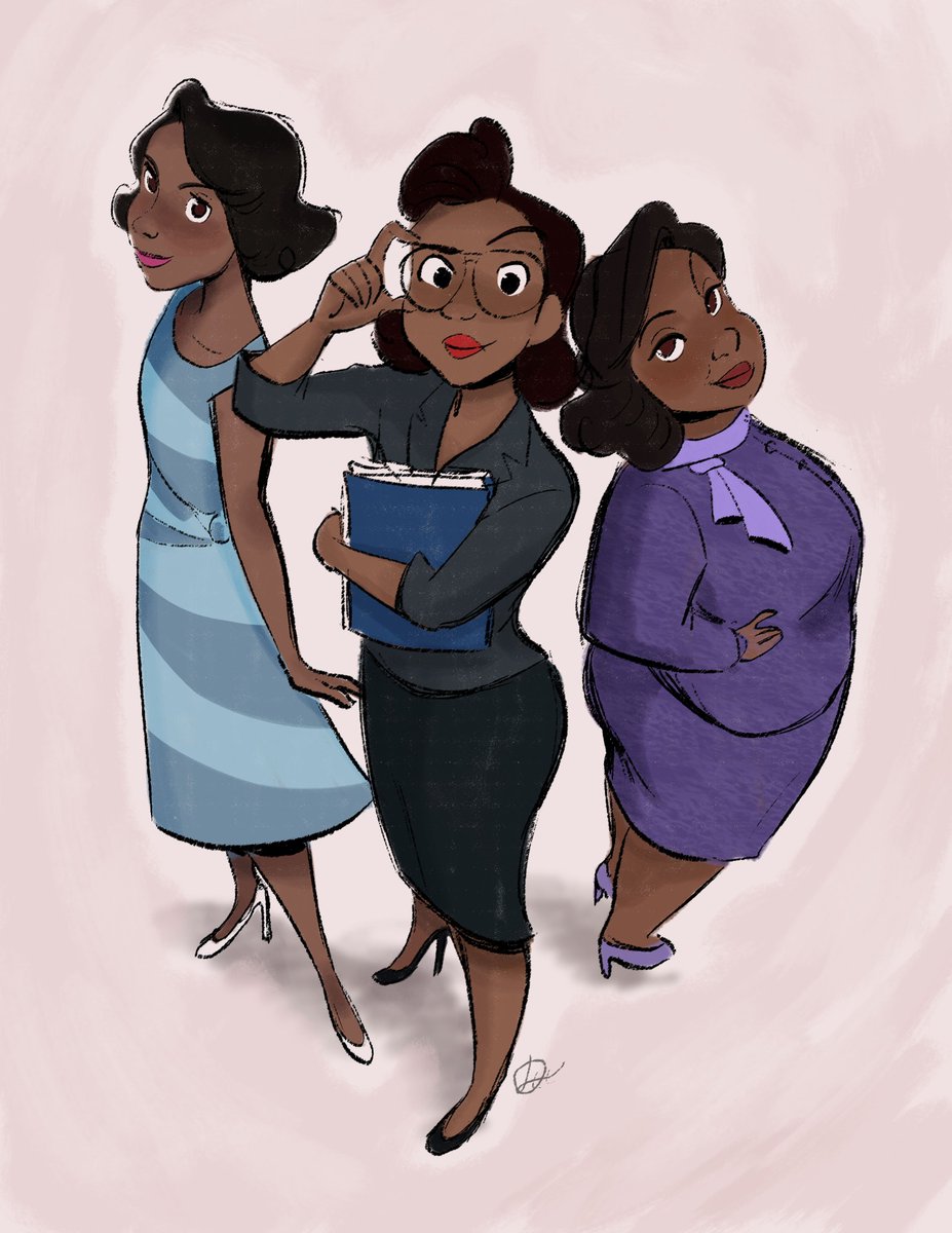birdyhoodie's tweet photo. In honor of #BlackHistoryMonth I did a fan art of the movie #HiddenFigures. These ladies chased their dreams all the way out to space. https://t.co/vZGNyhRoxW
