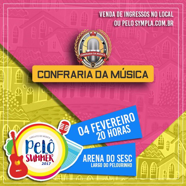 eualexgoes's tweet photo. Sábado agora tem CONFRARIA NO PELÔ, dentro Circuito Pelô Summer. O show acontecerá na arena em frente ao Teatro Sesc Senac. https://t.co/n6R7QMhy5s