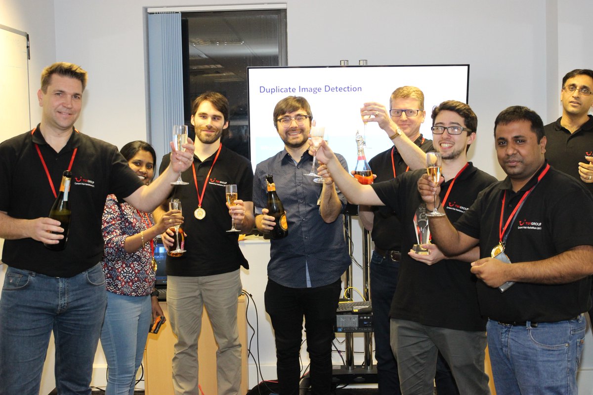 andrewDpill's tweet photo. And the winners of the #ContentHubHackathon2017 are... The Duplicate Detectives :-) https://t.co/ew3w8RMPk9