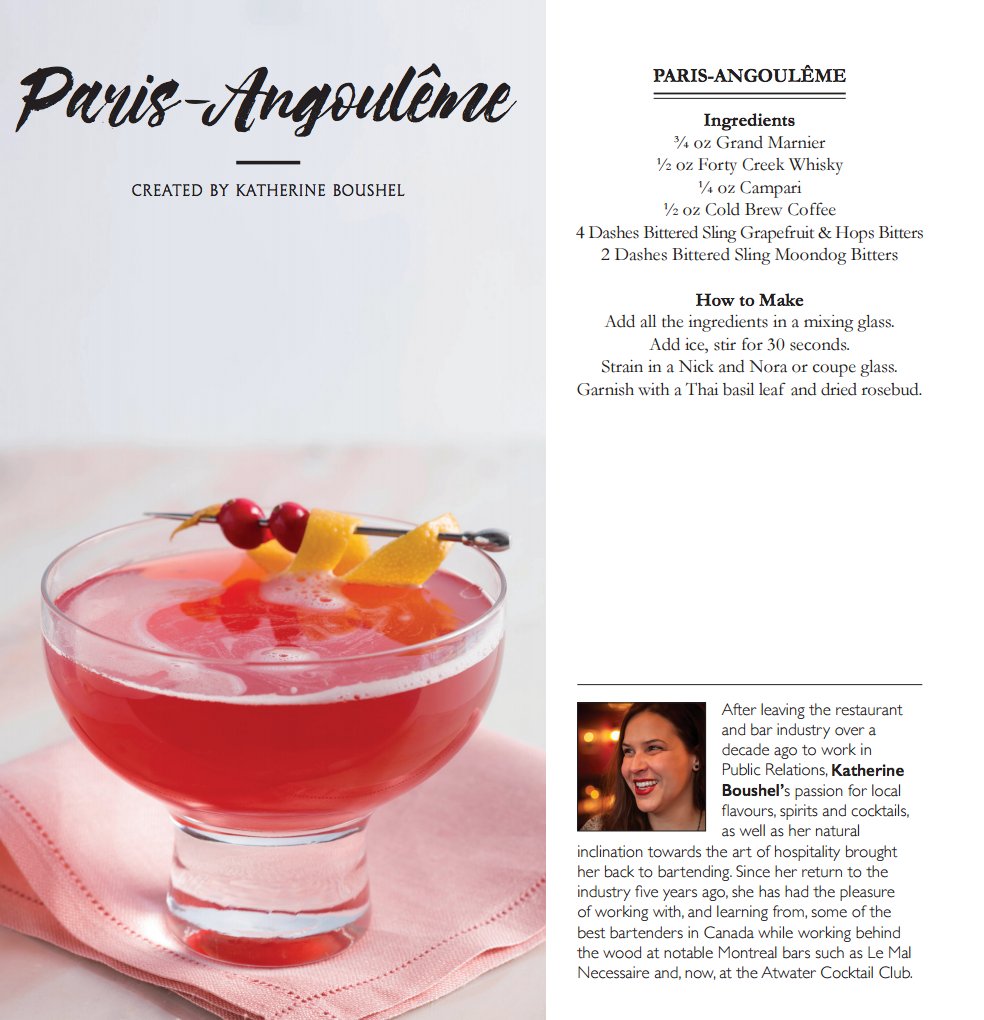 Montreal's Kate Boushel presents her "Paris-Angoulême" cocktail inspired by Grand Marnier &amp; Bittered Sling Bitters. Recipe: 📸 #LeGrandSling