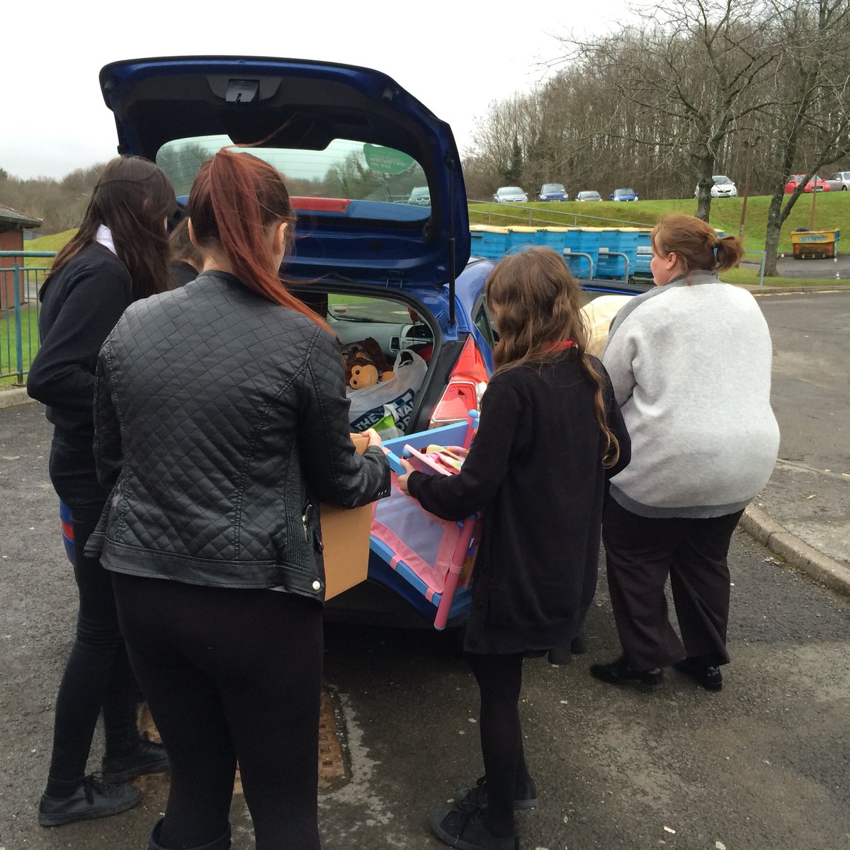 EcoSquadRCS's tweet photo. Loading up Michelle 's car ready to send the toys to the refugee children. Good to hear the toys form part of the counselling process https://t.co/3u6m5lxe6I