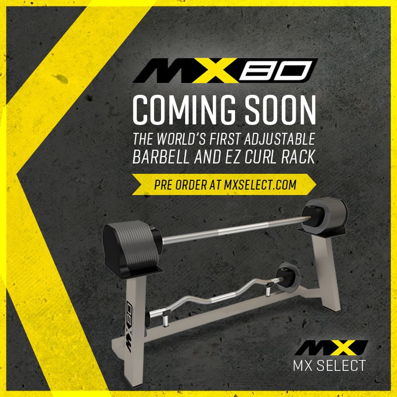 MxSelect's tweet photo. Coming soon – The MX80 selectorised barbell and https://t.co/c7UTHrhXp2 EZ curl rack. #mxselect #adjustablebarbell #strengthtraining https://t.co/UacBj8i07x