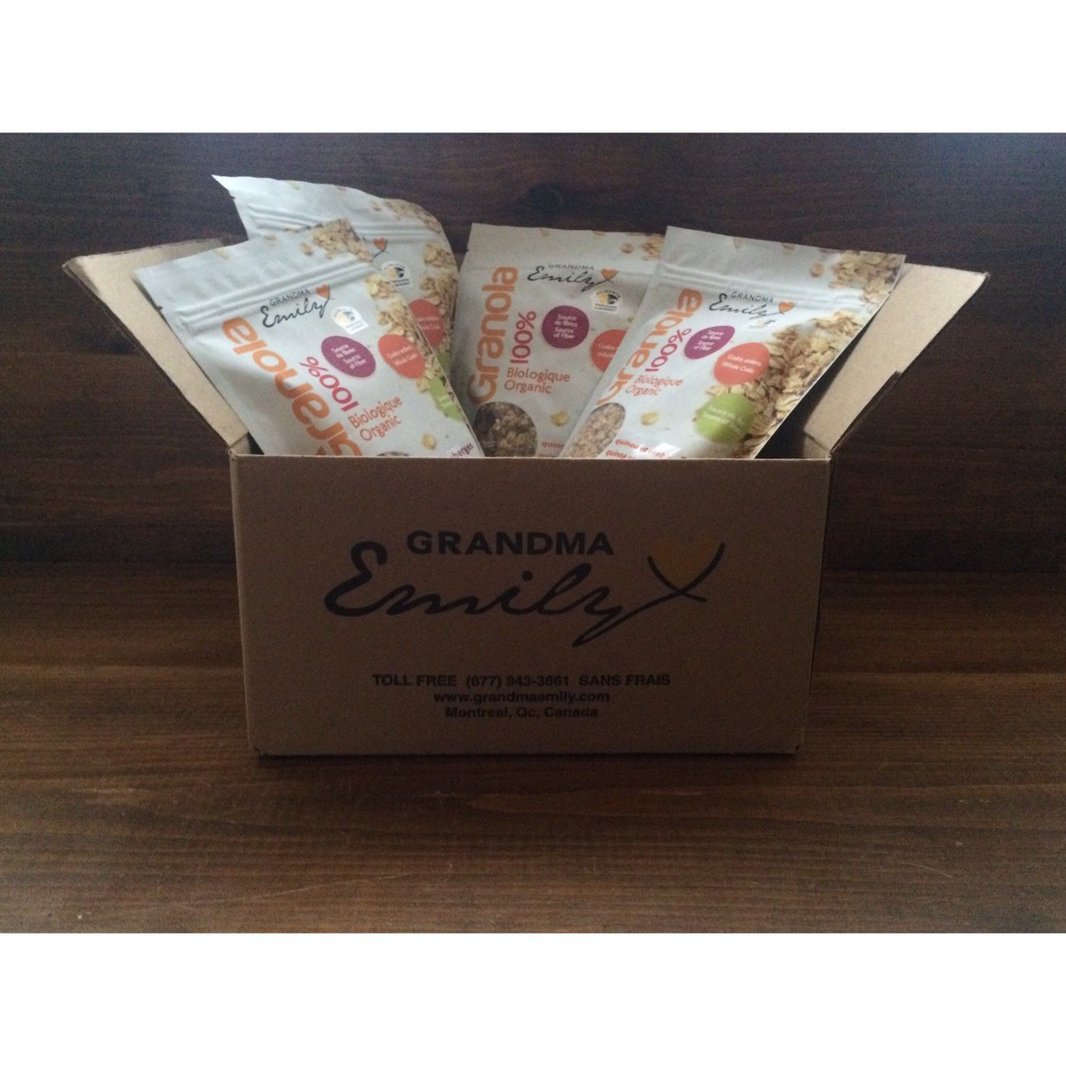 We will ship all the granola,bars and snacks directly to your door. You can buy in bulk or family size grandmaemily.com