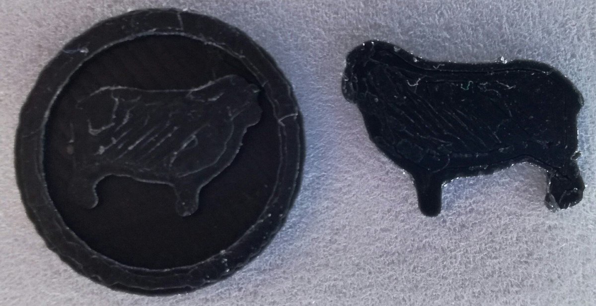 Hamman_Andre's tweet photo. Old vs new sheep tokens. #boardgames #3Dprinting #prototye adjusted to allow easier on glance identification https://t.co/fYeDBUvyOe