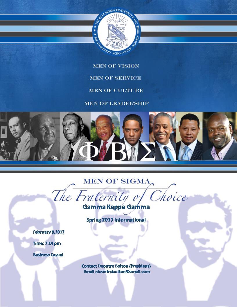 LESTAHinRealife's tweet photo. Do not forget MEN of #tarletonst Come learn about Phi Beta Sigma Fraternity Next Wednesday Feb 8th https://t.co/HjmlDPXm1B