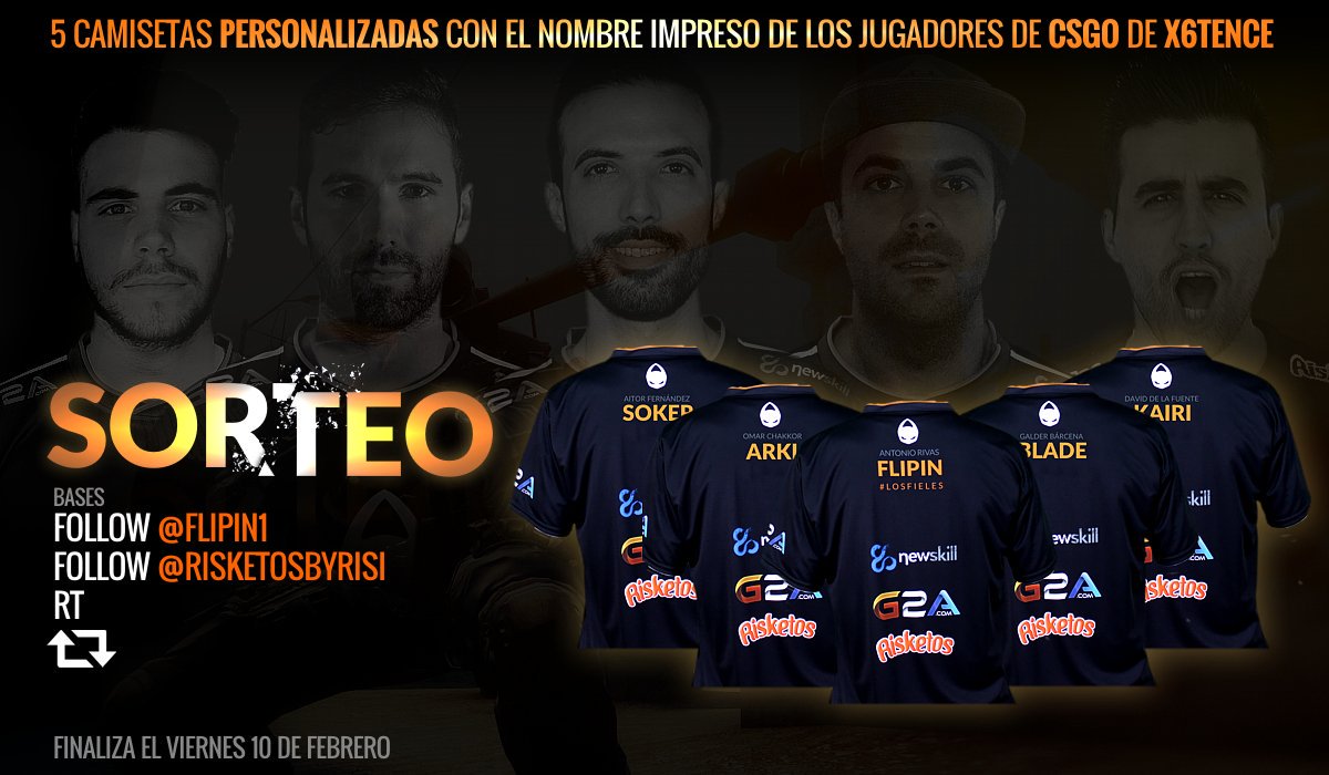 FlipiN1's tweet photo. Sorteando 5 camisetas oficiales de @teamx6tence 

Quieres participar⁉️

☑️RT
☑️Follow @FlipiN1 @RisketosByRisi 

Información en la imagen‼️ https://t.co/efhn46Um4u