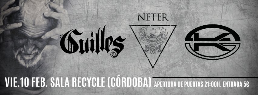 salarecycle's tweet photo. VIERNES 10 FEBRERO 2017: GUILLES (Castellón de la Plana) + NETER (Sevilla) + KEVLAR SKIN (Córdoba). A LAS 21:00H / ENTRADA ÚNICA 5€. https://t.co/FQ0mN3M9u4