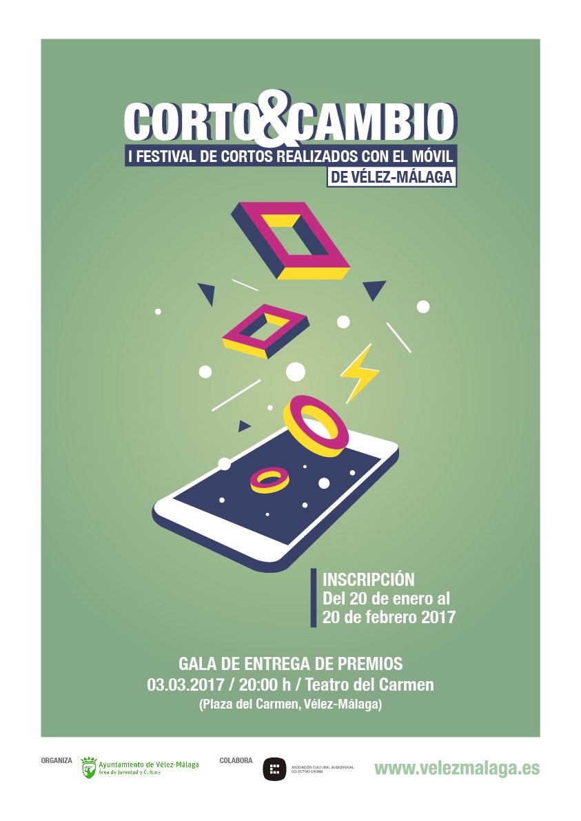 Participa en el Corto&amp;Cambio, el festival de cortos con el móvil de @Ayto_VLZ. Inscripciones hasta el 20 de febrero. velezmalaga.es/index.php?mod=…
