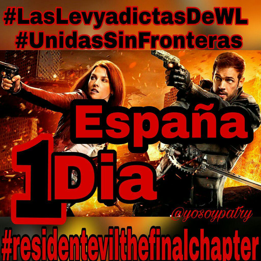 Maria29delmar's tweet photo. YA EN LA RECTA FINAL
@willylevy29 UN DIA PARA EL ESTRENO
๐๐
#ResidentvilTheFinalChapter
#LasLevyadictasDeWL
#UnidasSinFronteras https://t.co/3Nqk7Lydap