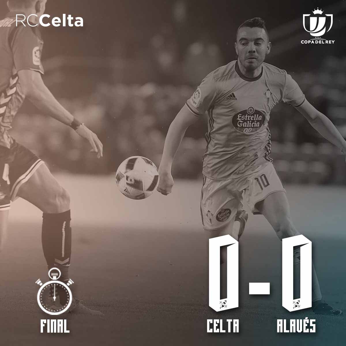 RCCelta's tweet photo. FINAL | CEL 0-0 ALA | Todo por decidir en la vuelta. ¡#HalaCelta! #CopaDelRey #SigamosSoñando https://t.co/b7PoJgXBLP