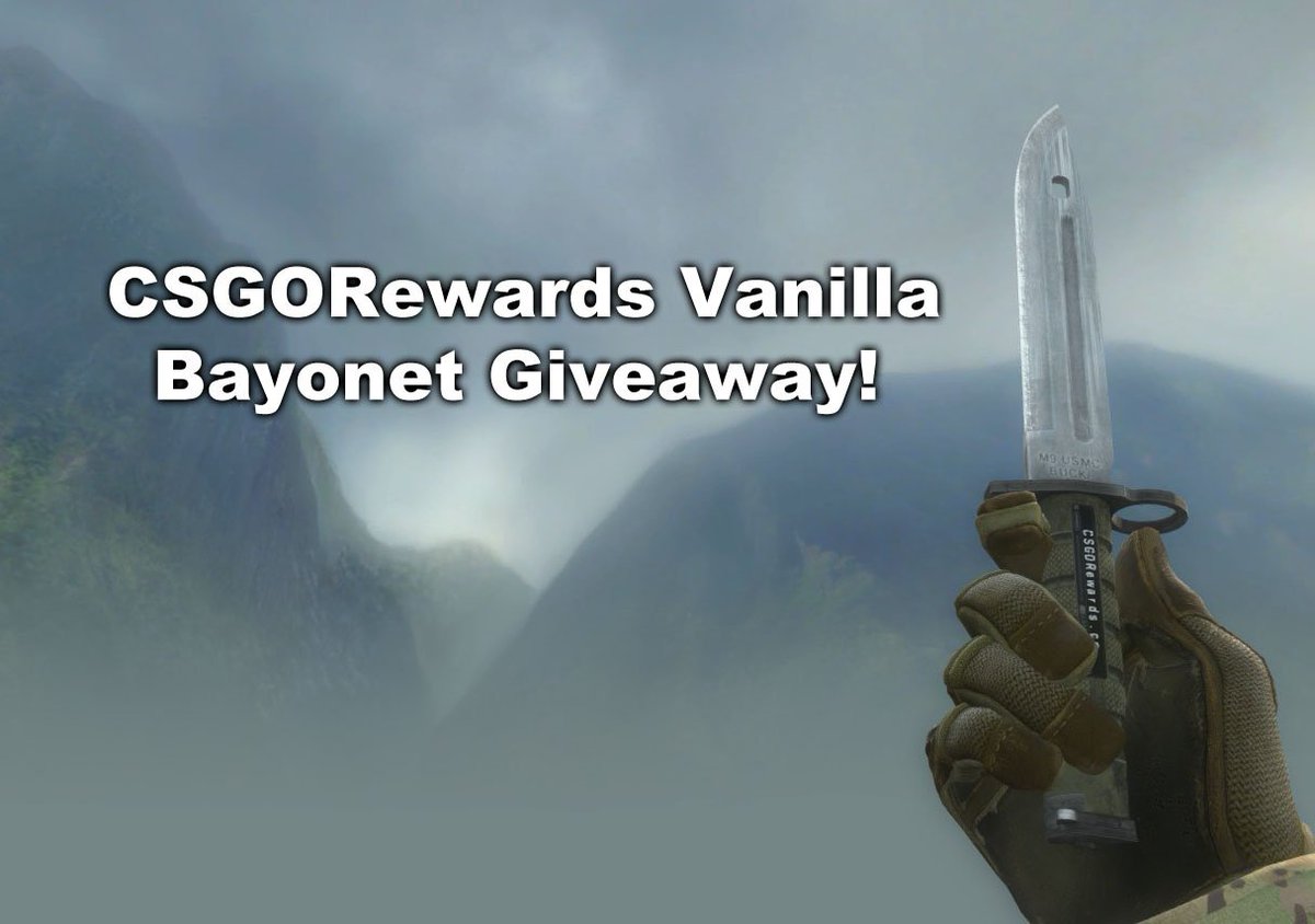 CSGORewardsCO's tweet photo. Free Giveaway! Win a Vanilla ★ Bayonet at CSGORewards!

Enter here - https://t.co/W06mG9Wc4C

#CSGOGiveaway #CSGO #csgofreeskins https://t.co/xJl7jQWJHN
