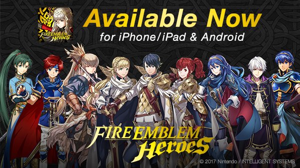 NintendoAmerica's tweet image. Fire Emblem Heroes is now available for download!

iPhone/iPad: Ninten.do/60118r7BR
Android: Ninten.do/60138r7BT
#FEHeroes