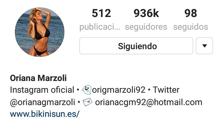 A Oriana le siguen subiendo los seguidores como la espuma, ya va por los 936000 👏❤