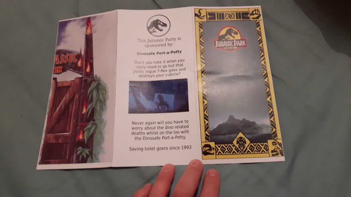jurassiccast's tweet photo. A very creative invite to Steve from @JurassicUnicast birthday party https://t.co/lQ5ZHlzK74