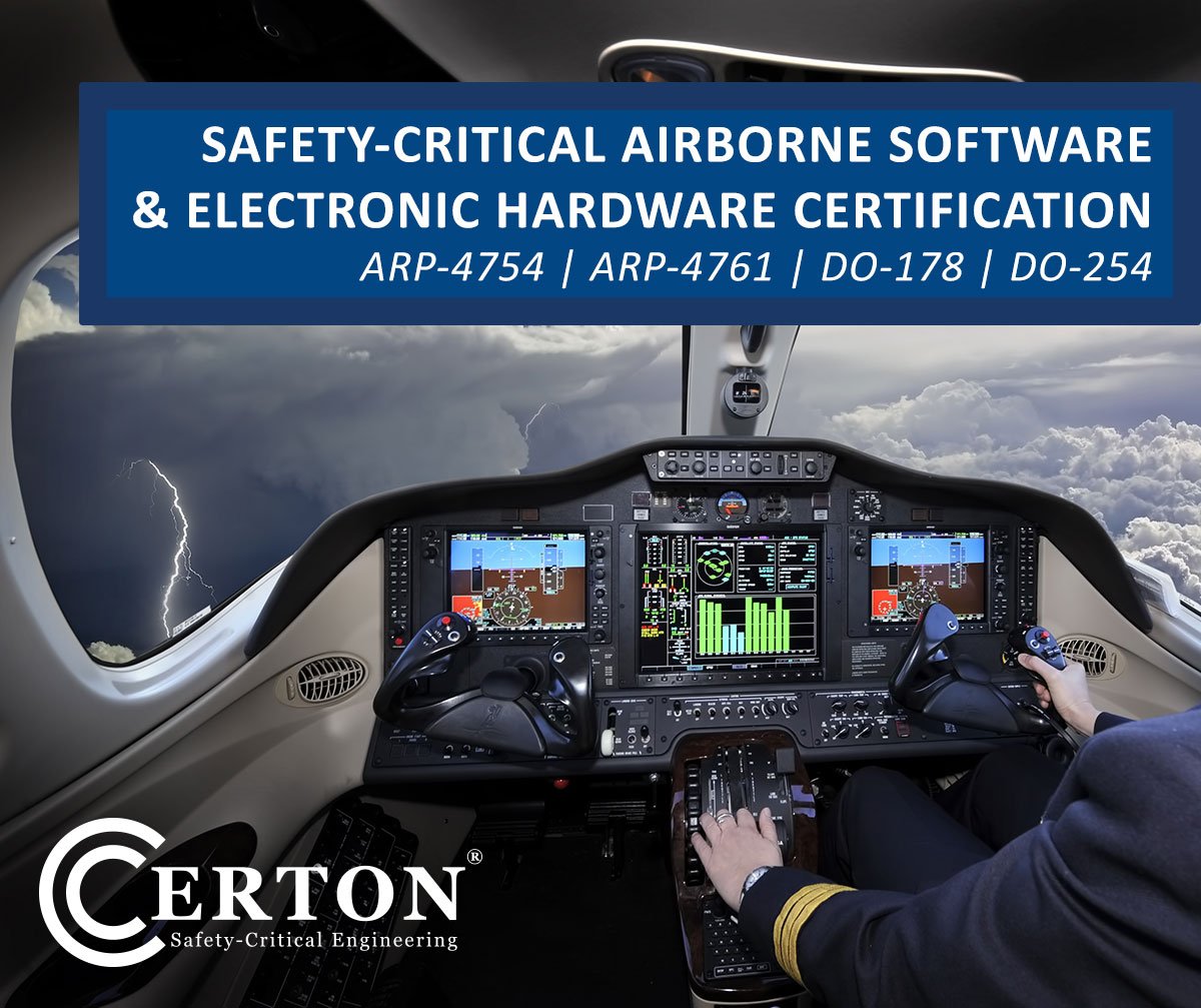 certonsoftware's tweet photo. Safety-Critical Airborne Software &amp; Electronic Hardware Certification
ARP-4754 | ARP-4761 | DO-178 | DO-254 https://t.co/5VFSPKu4fH