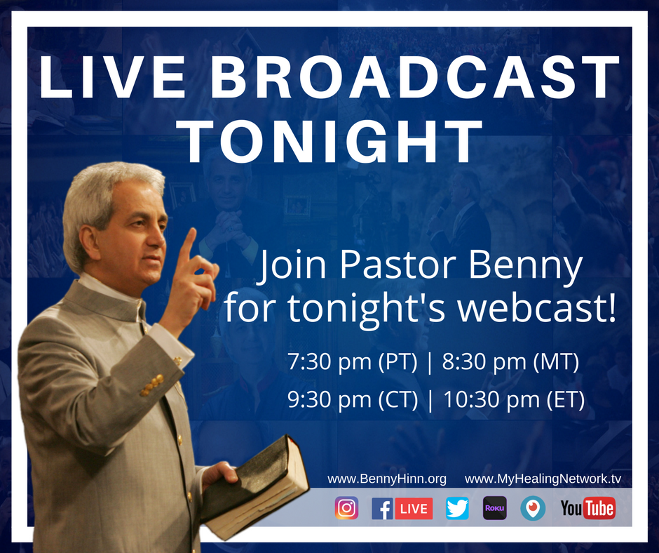 Benny_Hinn's tweet photo. Be sure to watch tonight's global webcast! https://t.co/jTVvgZxU9T https://t.co/8UhVHCsNA5