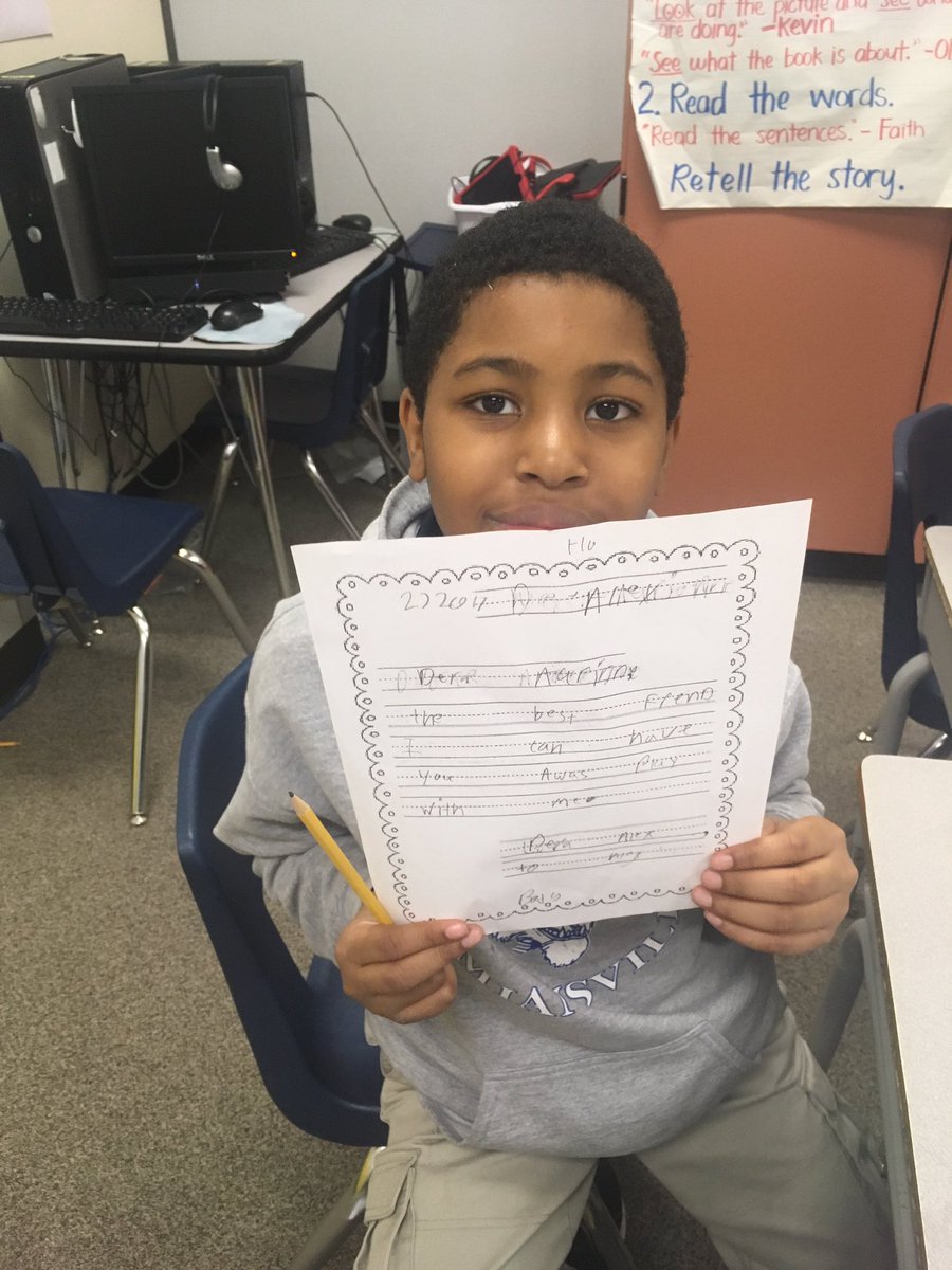 MsNguyensClass's tweet image. Authentic letter writing in action! Students write a letter to another class then pass them out during recess. Can&apos;t wait to write back!