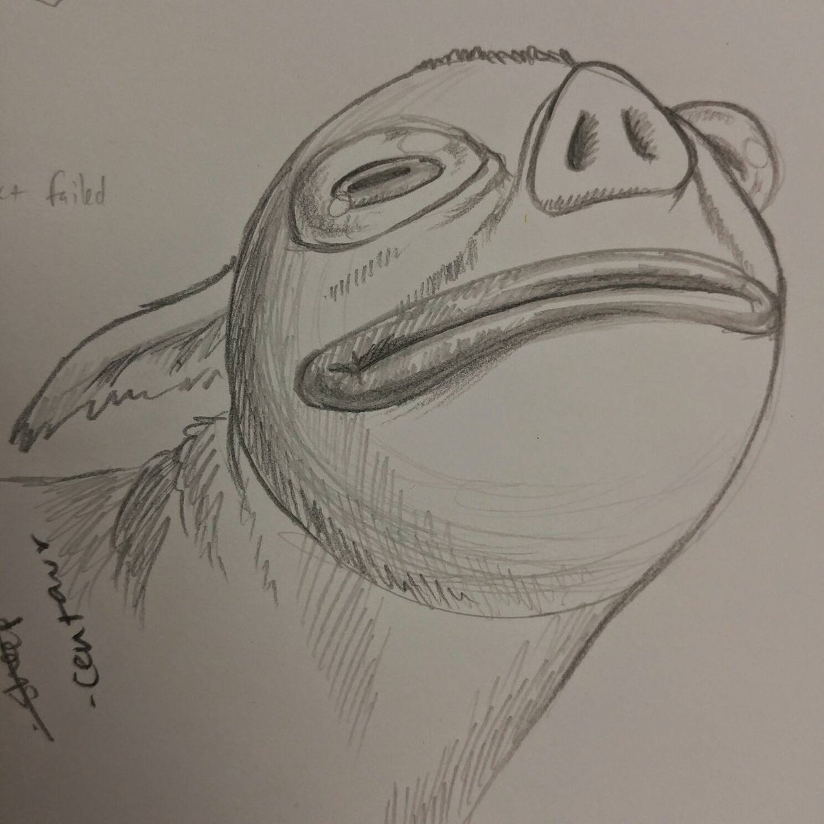 artfularmadillo's tweet photo. Scheduling snafu gave me time to draw this fella. #piglips https://t.co/PjCugNbURA