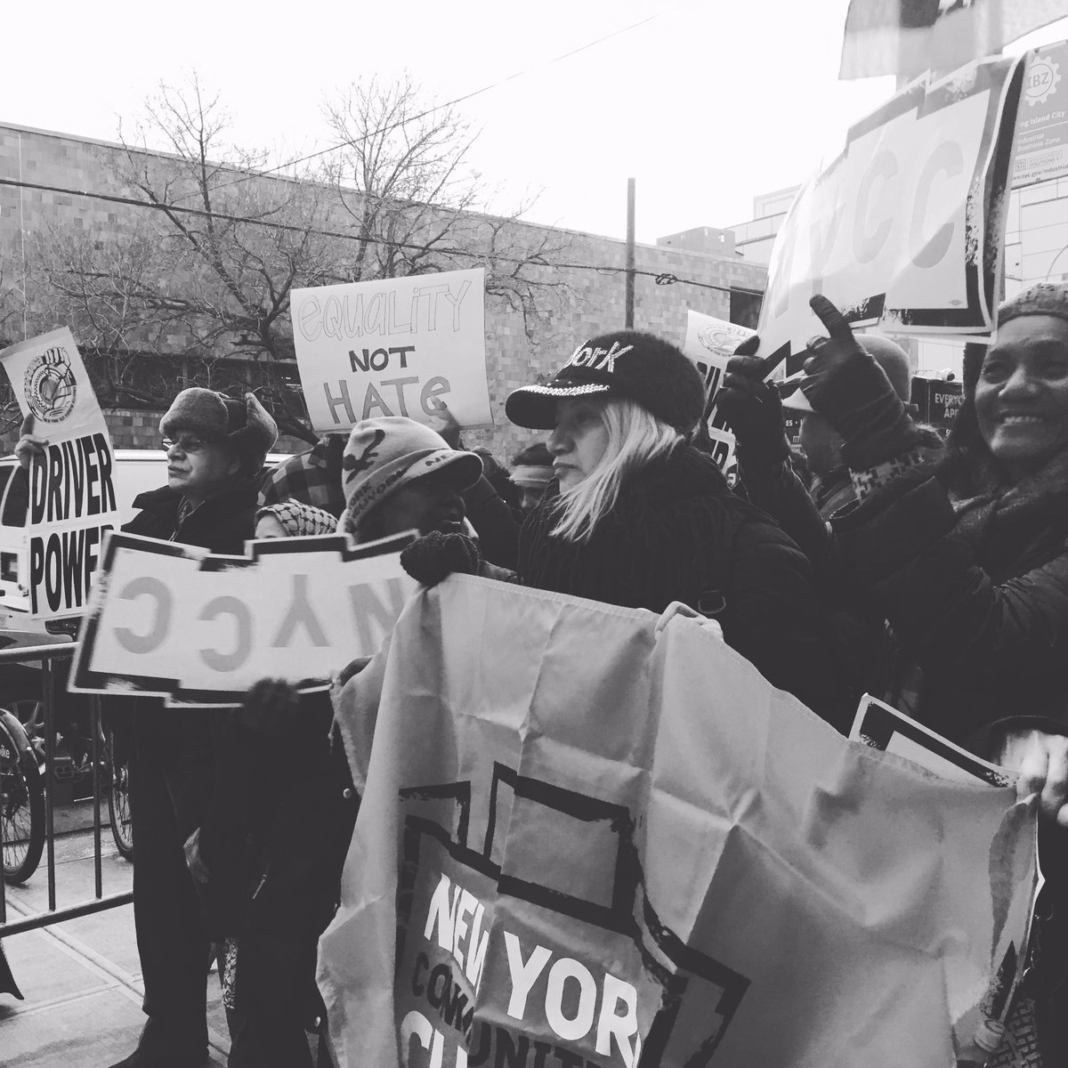 NomikiKonst's tweet image. "It's cheap for them to donate to look good! But they won't support fair wages!" #UberProtest