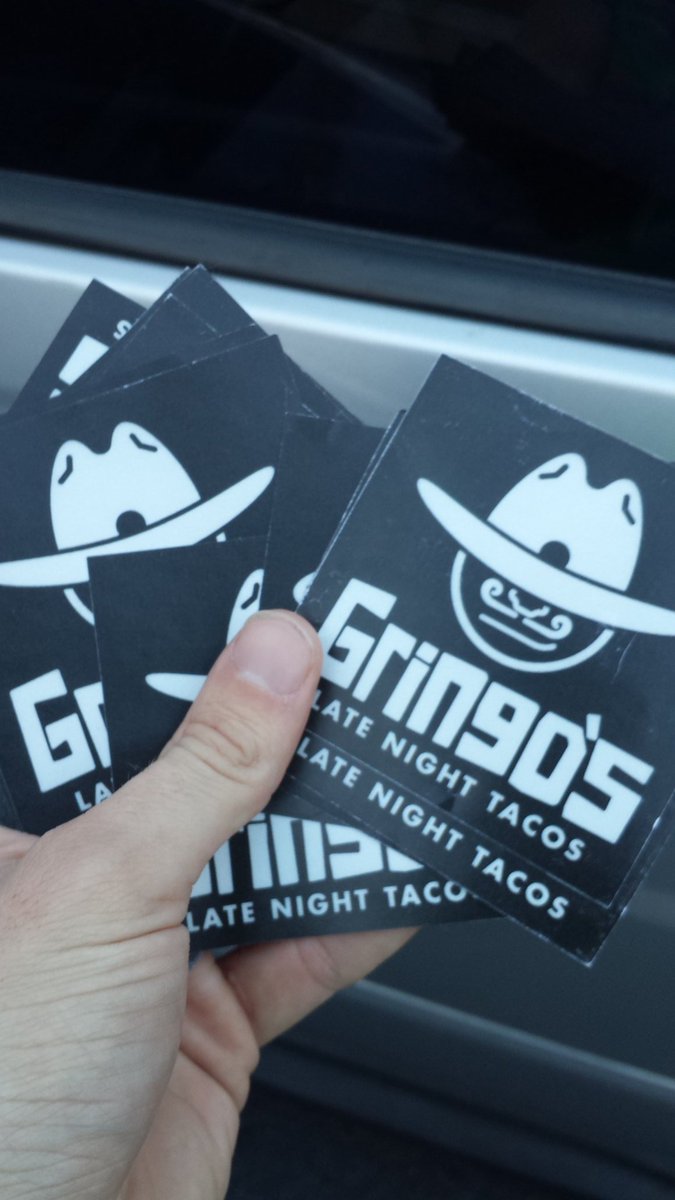 Mention this Tweet at the cart tonight and I'll give you a free Gringo's sticker!
Put it somewhere cool.