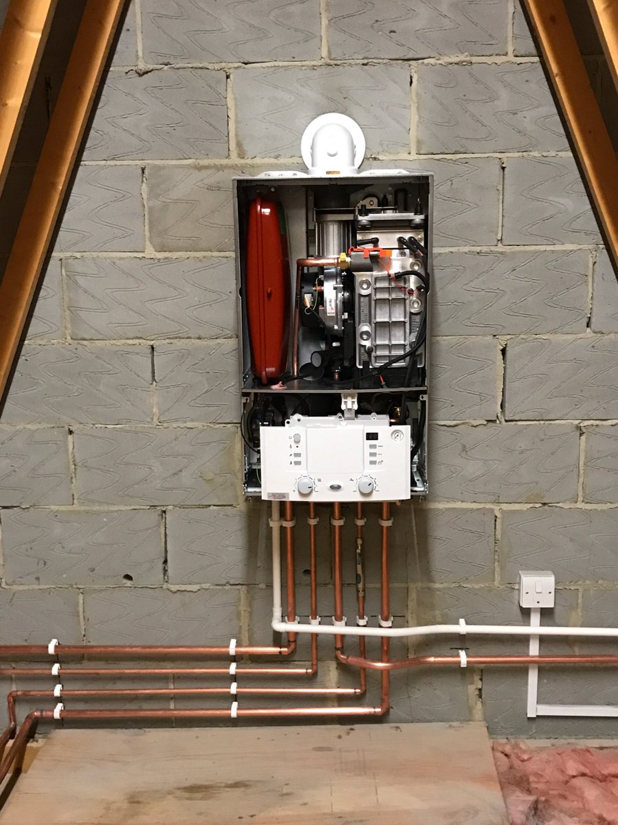 Nearly there with this <a href="/WorcesterBosch/">Worcester Bosch Professional</a> boiler installation. Just need to commission and insulate the pipes. #bbrill #boilers #heating