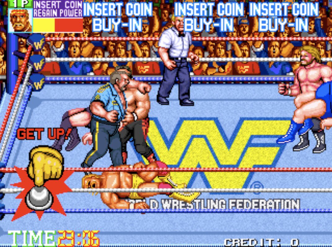 80sWrestling_'s tweet photo. RT if you ever played this in an arcade... https://t.co/aBFWg5W4Ur